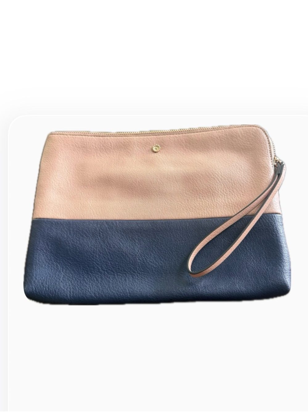 LC Lauren Conrad Two-Tone Large Wristlet/Makeup Bag in Blush and Navy